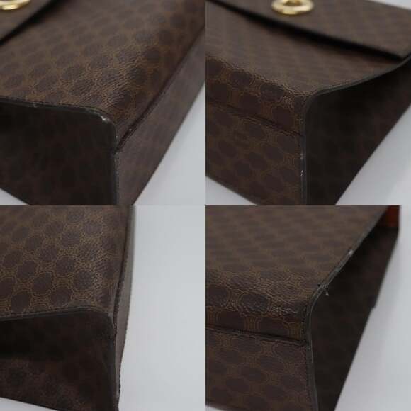 CELINE Macadam Canvas Hand Bag Pvc Leather Brown - Picture 10 of 13